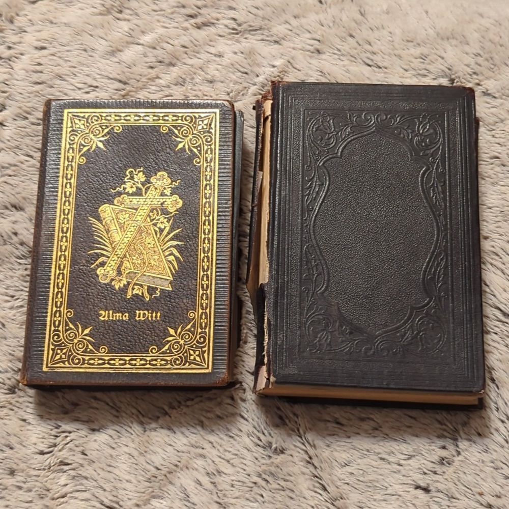 Antique German 1888 Religious Lutheran Hymnal Song Book & 1892 hymnal‎